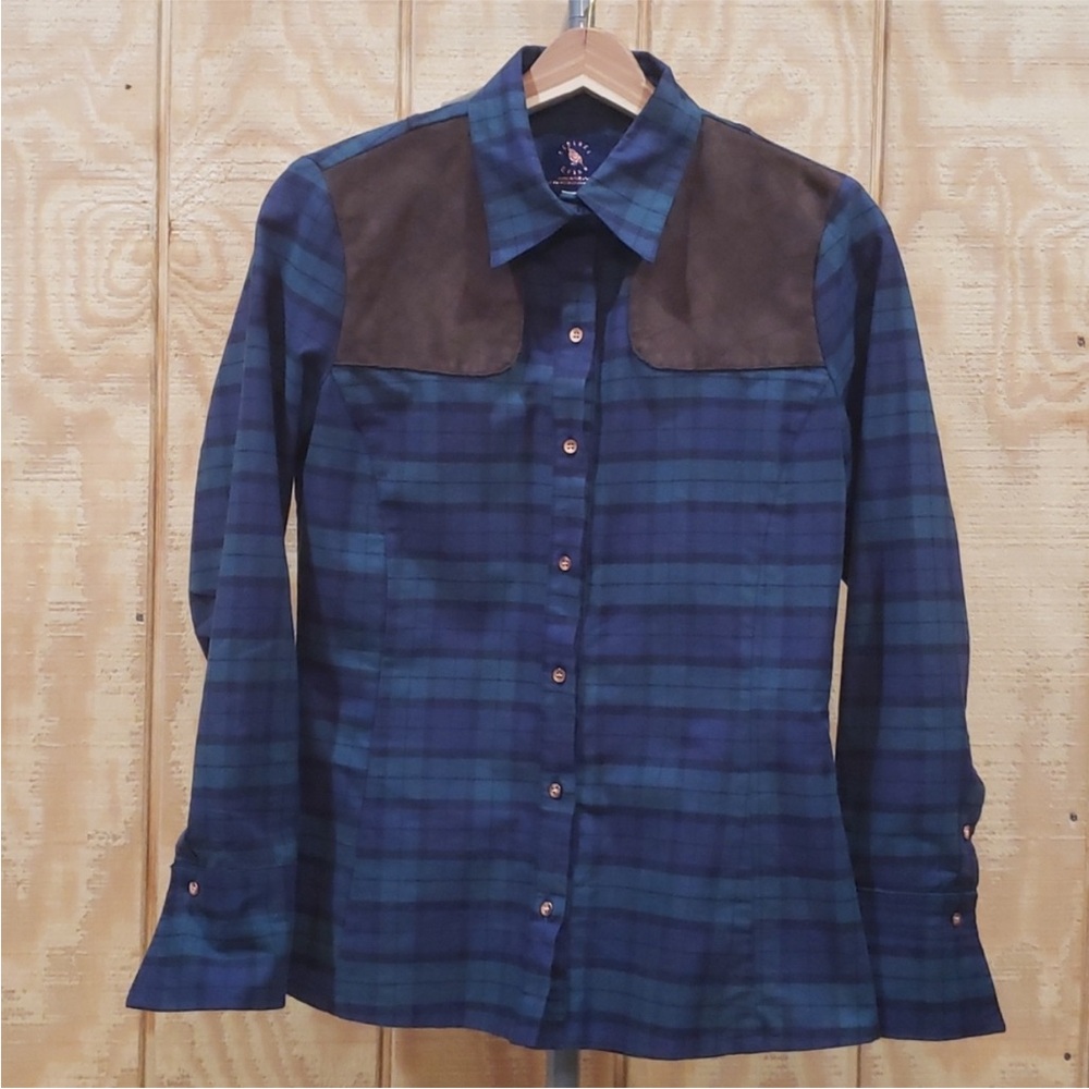 McKenna Quinn Plaid Shoulder Patch Shirt Size 4